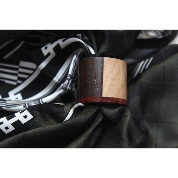 Wood Scarf Ring logo Christmas Gift Ring‎ - Picture 11 of 11